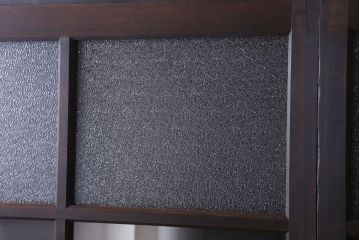 和製アンティーク　ダイヤガラス入り!古い木の上質なガラス戸3枚セット