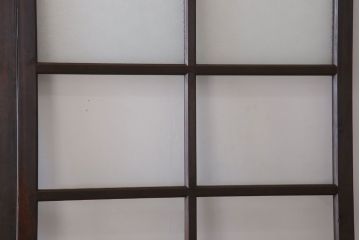 和製アンティーク　ダイヤガラス入り!古い木の上質なガラス戸3枚セット