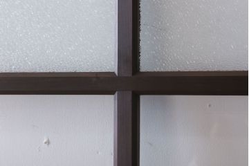 和製アンティーク　ダイヤガラス入り!古い木の上質なガラス戸3枚セット