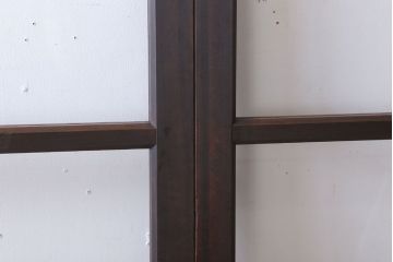 和製アンティーク　ダイヤガラス入り!古い木の上質なガラス戸3枚セット