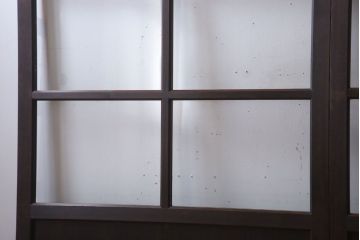 和製アンティーク　ダイヤガラス入り!古い木の上質なガラス戸3枚セット