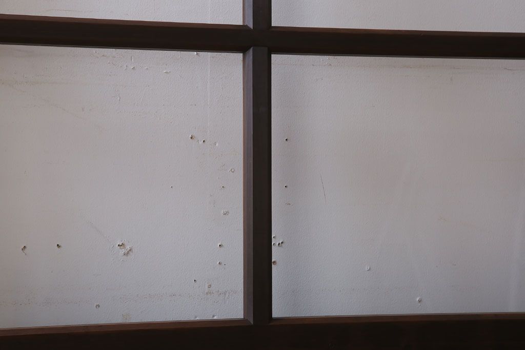 和製アンティーク　ダイヤガラス入り!古い木の上質なガラス戸3枚セット