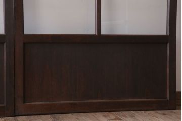 和製アンティーク　ダイヤガラス入り!古い木の上質なガラス戸3枚セット