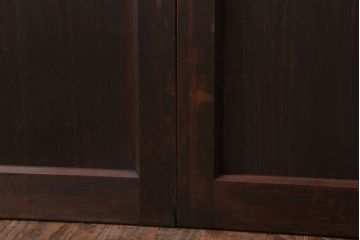 和製アンティーク　ダイヤガラス入り!古い木の上質なガラス戸3枚セット