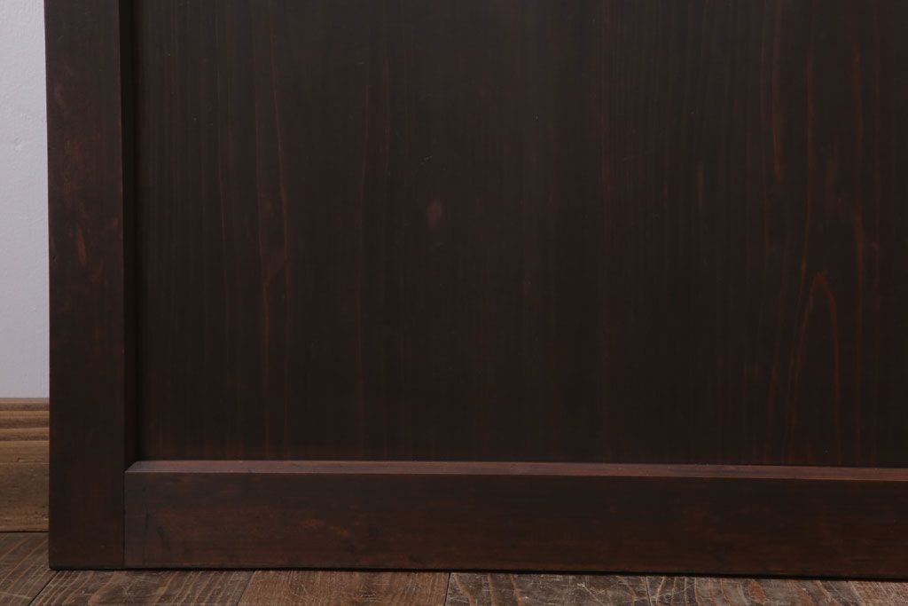 和製アンティーク　ダイヤガラス入り!古い木の上質なガラス戸3枚セット