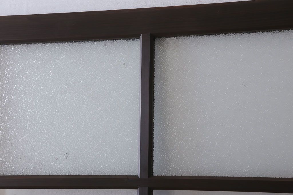 和製アンティーク　ダイヤガラス入り!古い木の上質なガラス戸3枚セット