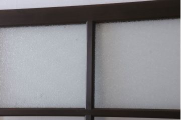 和製アンティーク　ダイヤガラス入り!古い木の上質なガラス戸3枚セット