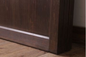 和製アンティーク　ダイヤガラス入り!古い木の上質なガラス戸3枚セット