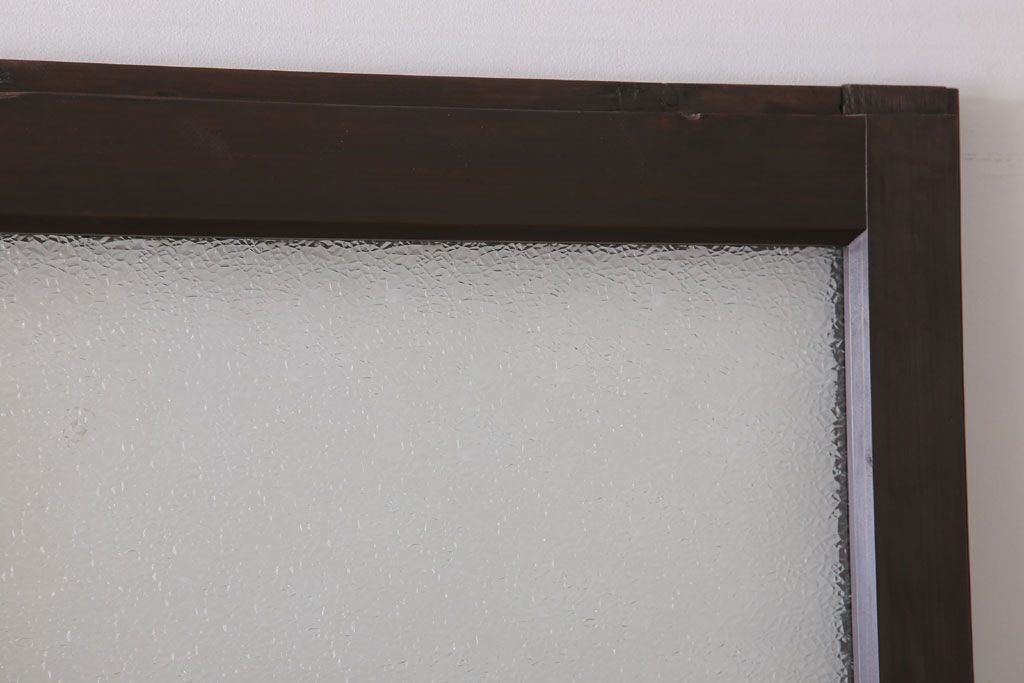 和製アンティーク　ダイヤガラス入り!古い木の上質なガラス戸3枚セット