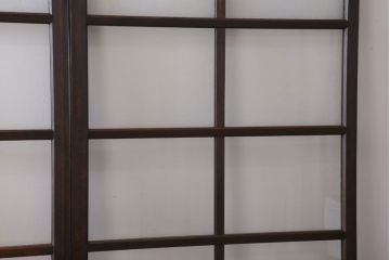 和製アンティーク　ダイヤガラス入り!古い木の上質なガラス戸3枚セット