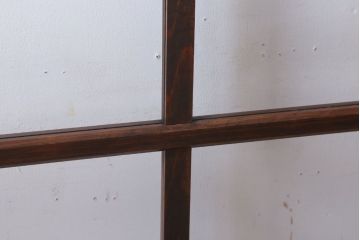 和製アンティーク　ダイヤガラス入り!古い木の上質なガラス戸3枚セット