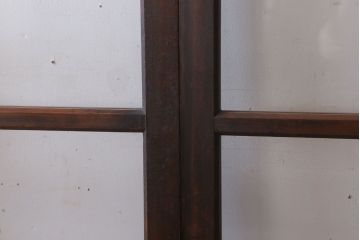 和製アンティーク　ダイヤガラス入り!古い木の上質なガラス戸3枚セット