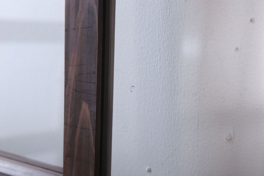 和製アンティーク　ダイヤガラス入り!古い木の上質なガラス戸3枚セット