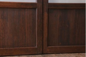 和製アンティーク　ダイヤガラス入り!古い木の上質なガラス戸3枚セット