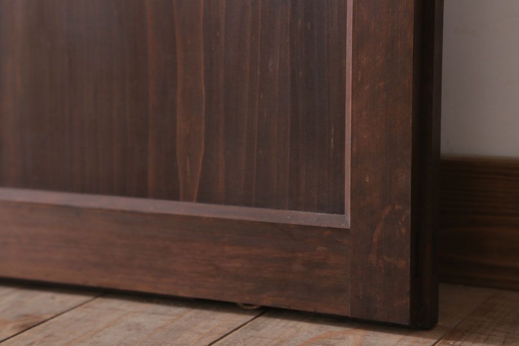 和製アンティーク　ダイヤガラス入り!古い木の上質なガラス戸3枚セット