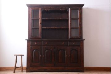 中古　美品　松本民芸家具　F型食器棚(カップボード)(定価73万6千円)