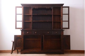 中古　美品　松本民芸家具　F型食器棚(カップボード)(定価73万6千円)