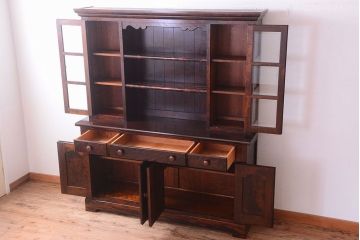 中古　美品　松本民芸家具　F型食器棚(カップボード)(定価73万6千円)