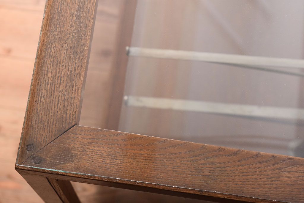 レトロ家具　Rガラス!昭和レトロな脚付きガラスケース