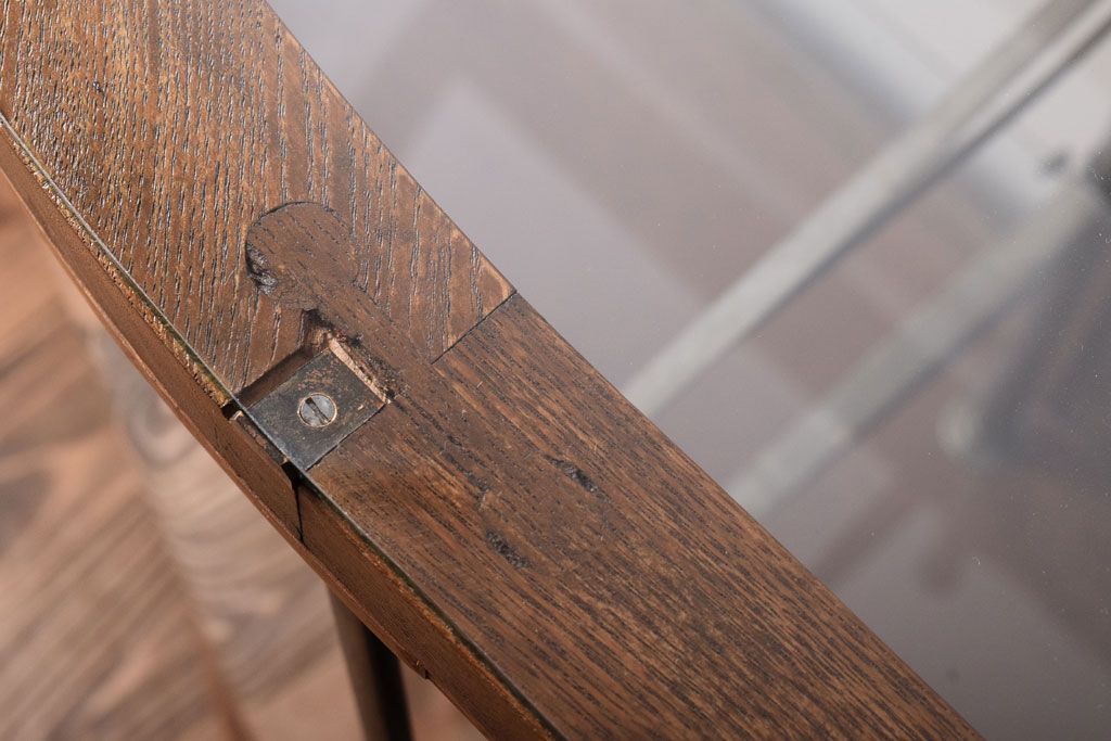 レトロ家具　Rガラス!昭和レトロな脚付きガラスケース