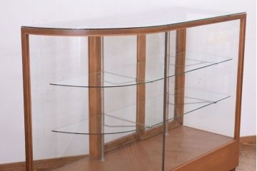 レトロ家具　Rガラス!昭和レトロな脚付きガラスケース