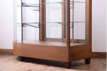 レトロ家具　Rガラス!昭和レトロな脚付きガラスケース