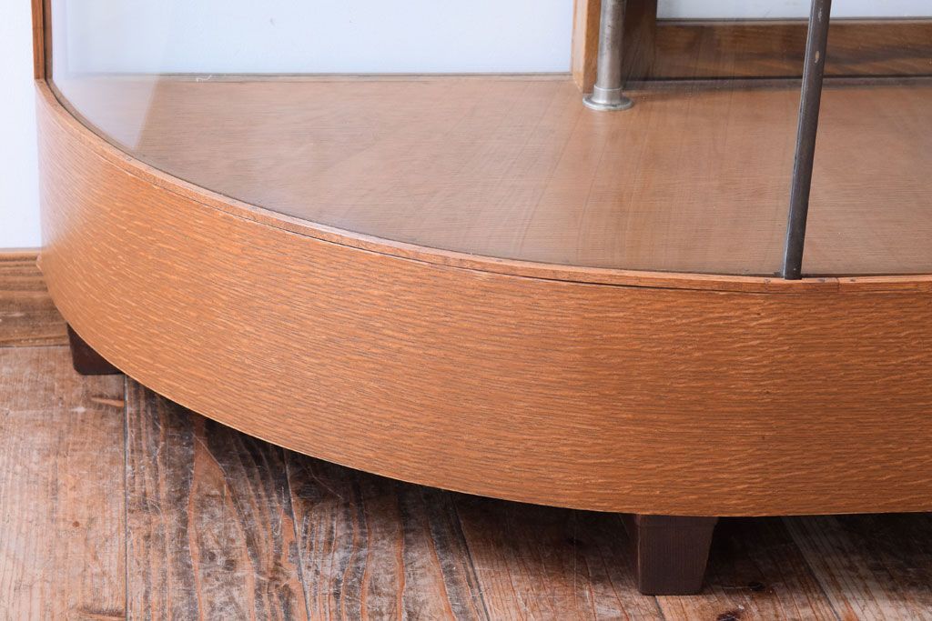 レトロ家具　Rガラス!昭和レトロな脚付きガラスケース