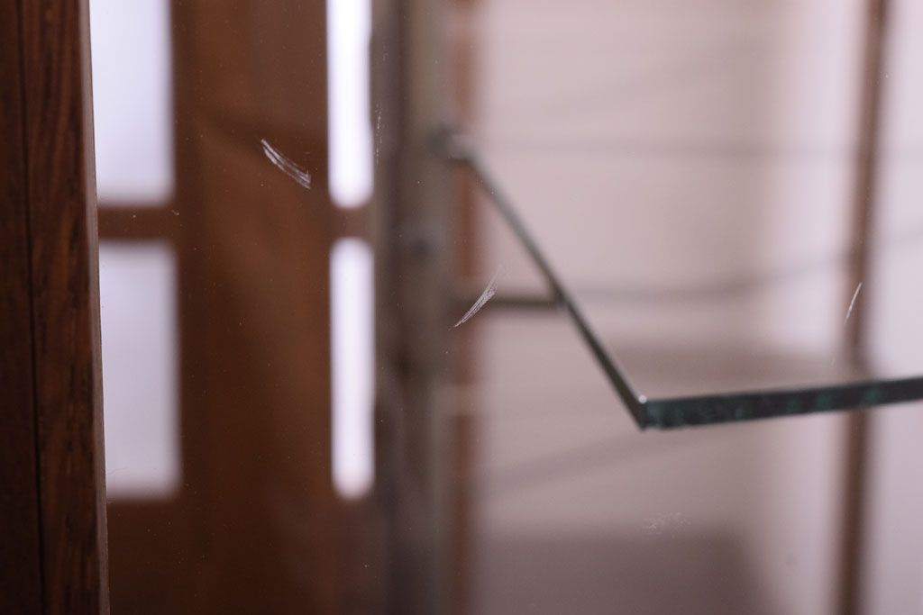 レトロ家具　Rガラス!昭和レトロな脚付きガラスケース