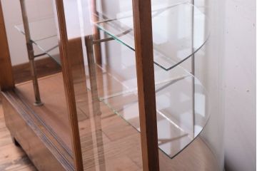 レトロ家具　Rガラス!昭和レトロな脚付きガラスケース