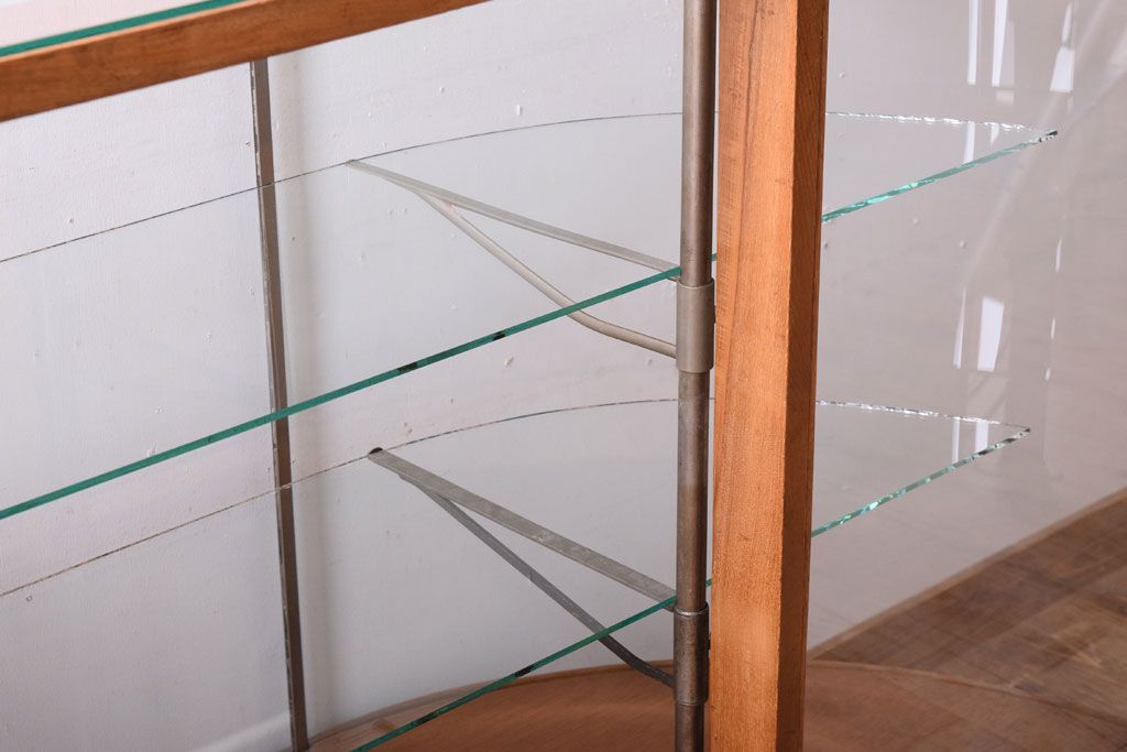 レトロ家具　Rガラス!昭和レトロな脚付きガラスケース