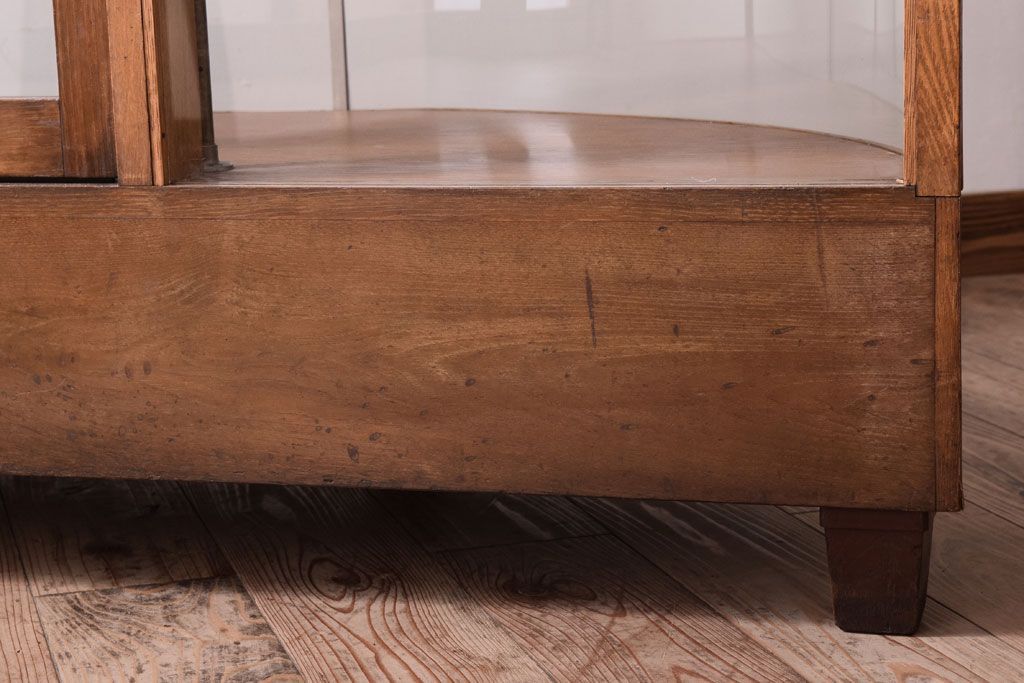 レトロ家具　Rガラス!昭和レトロな脚付きガラスケース