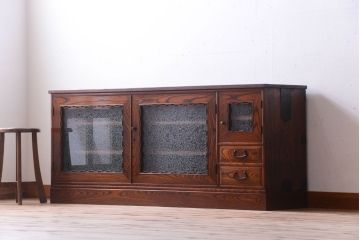 アンティーク家具　大正〜昭和　前面欅材　上質なローボード