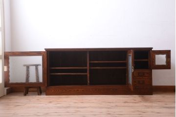 アンティーク家具　大正〜昭和　前面欅材　上質なローボード