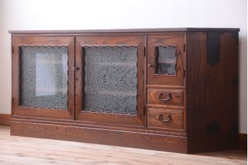 アンティーク家具　大正〜昭和　前面欅材　上質なローボード