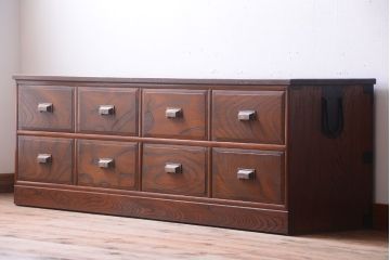 アンティーク家具　大正〜昭和　前面欅材　上質なローボード(ローチェスト)