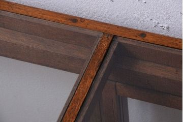 アンティーク家具　和製アンティーク　古い木製の背の低いガラスケース(ローボード)(2)