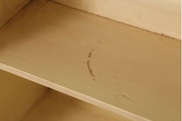 アンティーク家具　薄型で小ぶりなアンティークペイント収納棚(戸棚)