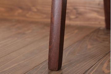 中古　秋田木工　栗材座面のリメイク品　おしゃれな曲げ木スツール(3)