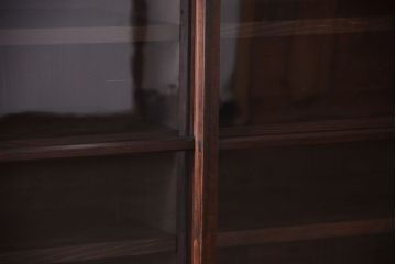 アンティーク家具　古民具・骨董　明治〜大正期　大ぶりでモダンなガラス戸収納棚