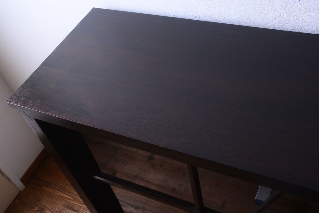 アンティーク家具　古民具・骨董　明治〜大正期　大ぶりでモダンなガラス戸収納棚