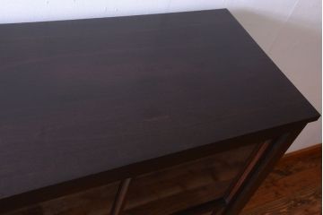 アンティーク家具　古民具・骨董　明治〜大正期　大ぶりでモダンなガラス戸収納棚