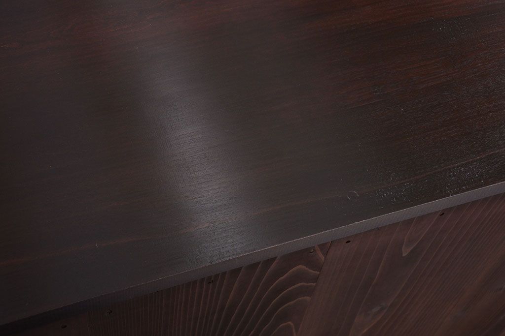 アンティーク家具　古民具・骨董　明治〜大正期　大ぶりでモダンなガラス戸収納棚