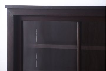 アンティーク家具　古民具・骨董　明治〜大正期　大ぶりでモダンなガラス戸収納棚