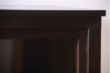 アンティーク家具　古民具・骨董　明治〜大正期　大ぶりでモダンなガラス戸収納棚