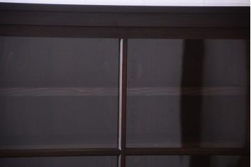アンティーク家具　古民具・骨董　明治〜大正期　大ぶりでモダンなガラス戸収納棚