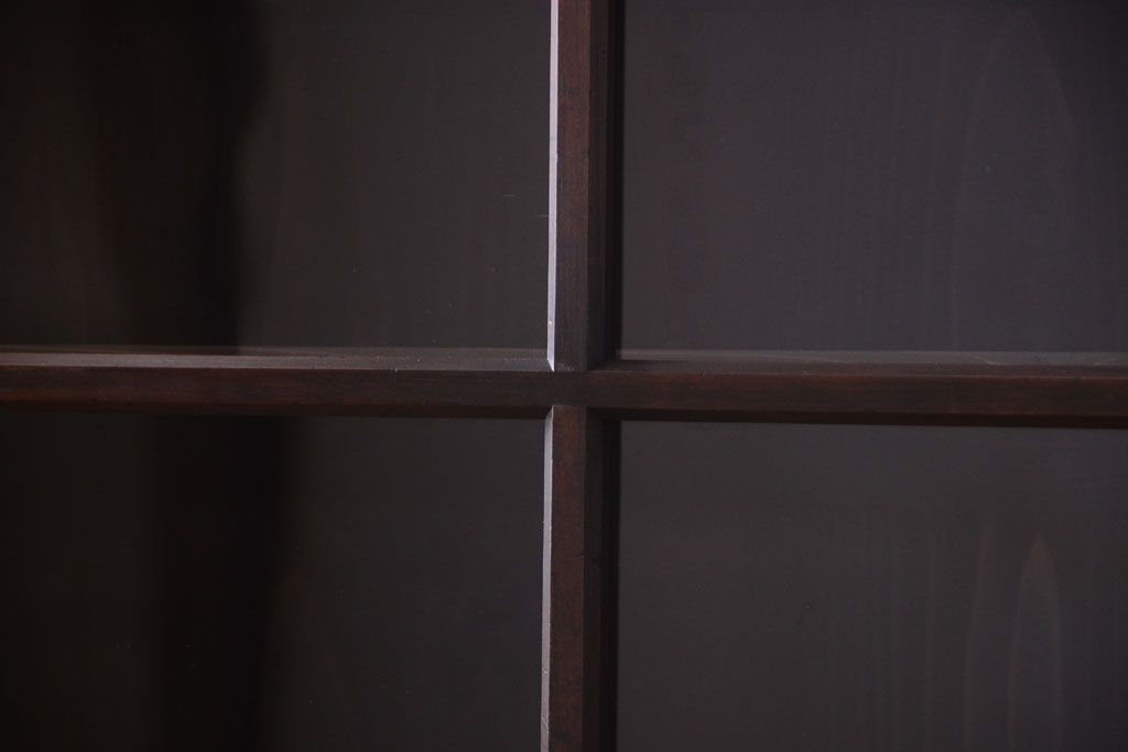 アンティーク家具　古民具・骨董　明治〜大正期　大ぶりでモダンなガラス戸収納棚