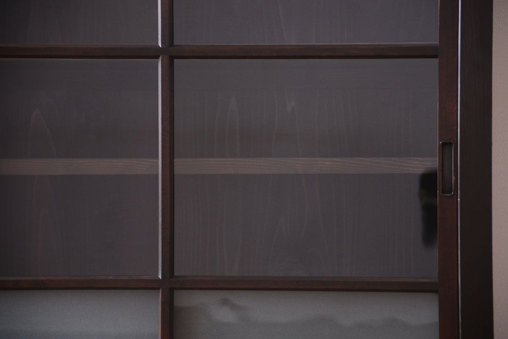 アンティーク家具　古民具・骨董　明治〜大正期　大ぶりでモダンなガラス戸収納棚