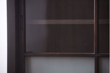 アンティーク家具　古民具・骨董　明治〜大正期　大ぶりでモダンなガラス戸収納棚
