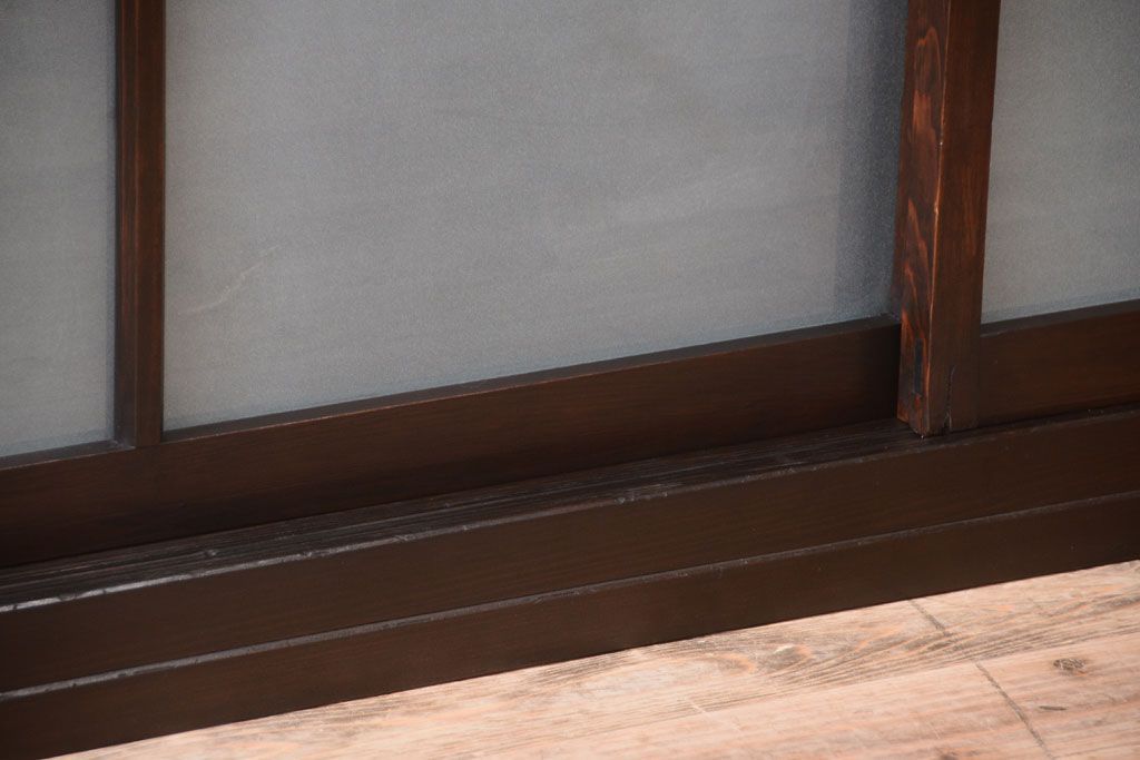 アンティーク家具　古民具・骨董　明治〜大正期　大ぶりでモダンなガラス戸収納棚