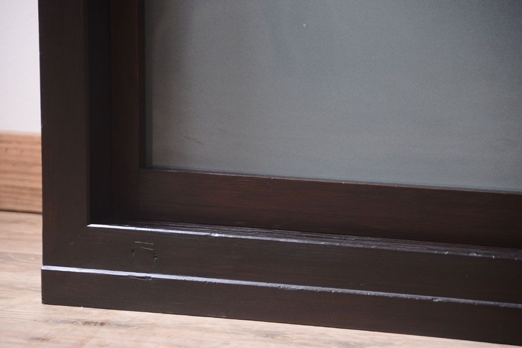 アンティーク家具　古民具・骨董　明治〜大正期　大ぶりでモダンなガラス戸収納棚